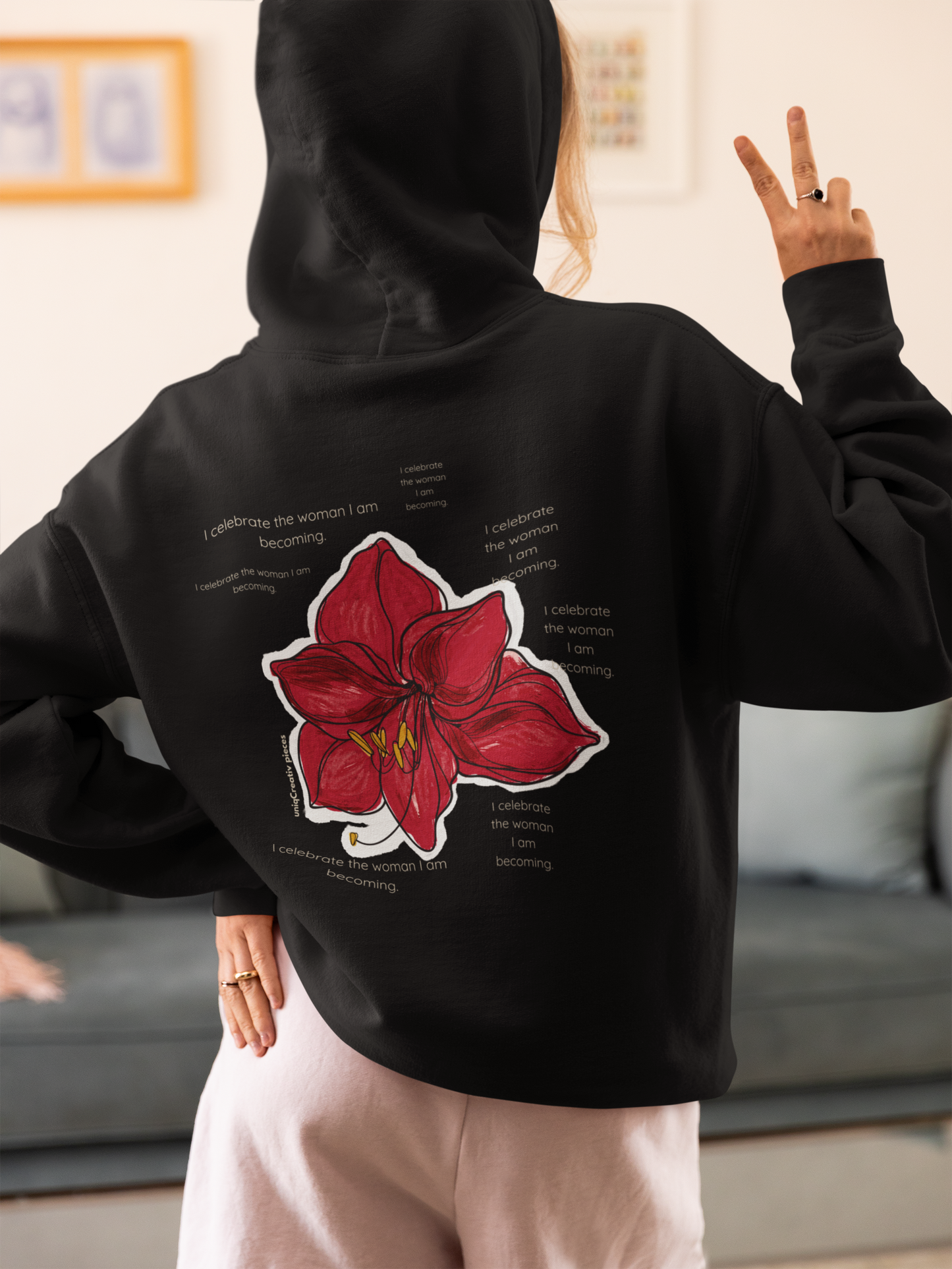 Amaryllis Rise – Winter Oversized Hoodie